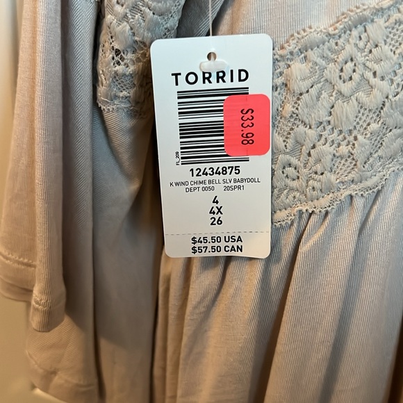 Torrid Super Soft Knits Lace Bell Sleeve Babydoll Shirt - Picture 10 of 11
